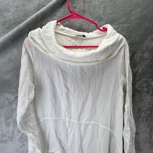 Vasna Linen Dress Women Small Lagenlook Coastal Cowl Neck Art To Wear Boho Italy